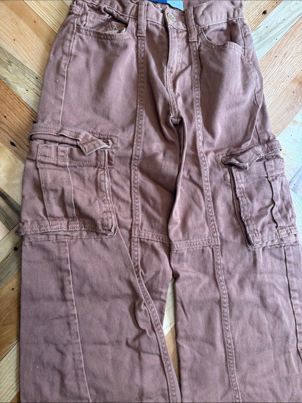 Old Navy Kids Copper Brown Cargo Pants - Picture 2 of 4